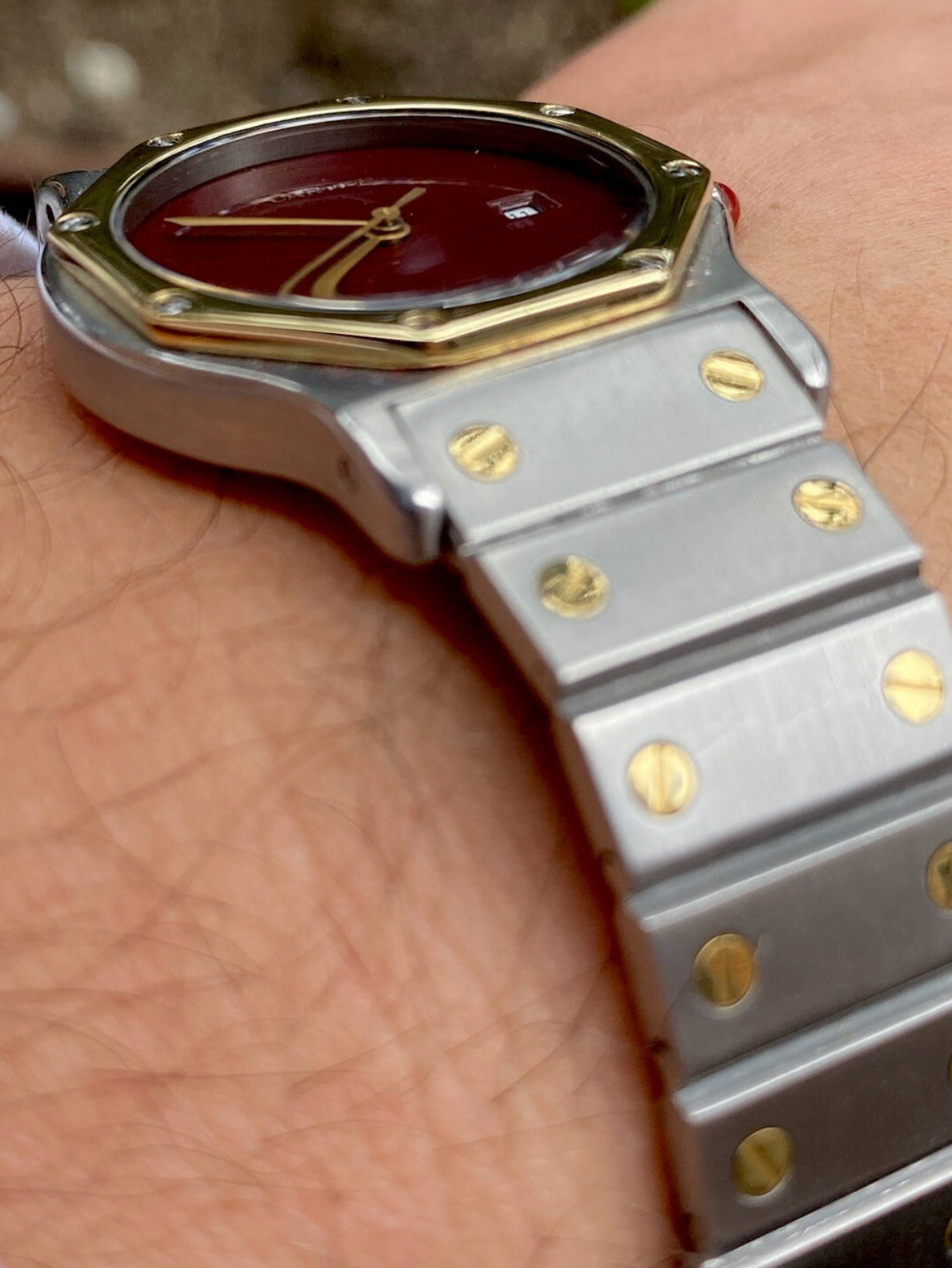 Vintage Cartier Santos Octagon Watch 29mm | Ref. 2966 | 18K & Steel | Auto Cal 2670 | Spiderweb Dial | Box | Men’s Luxury Watch