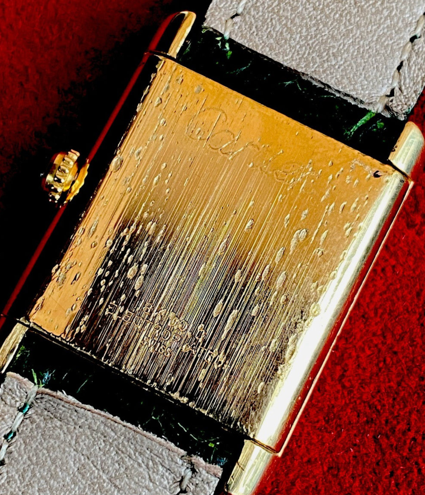 Vintage Cartier Tank Pre-Must LM Watch | 24x31mm | Manual Wind | 18K Gold Electroplated | Original Strap & Pouch | Men’s Classic