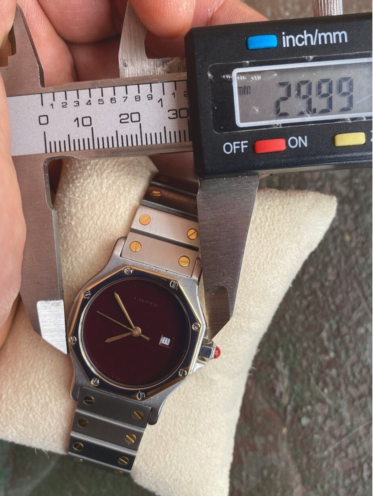 Vintage Cartier Santos Octagon Watch 29mm | Ref. 2966 | 18K & Steel | Auto Cal 2670 | Spiderweb Dial | Box | Men’s Luxury Watch