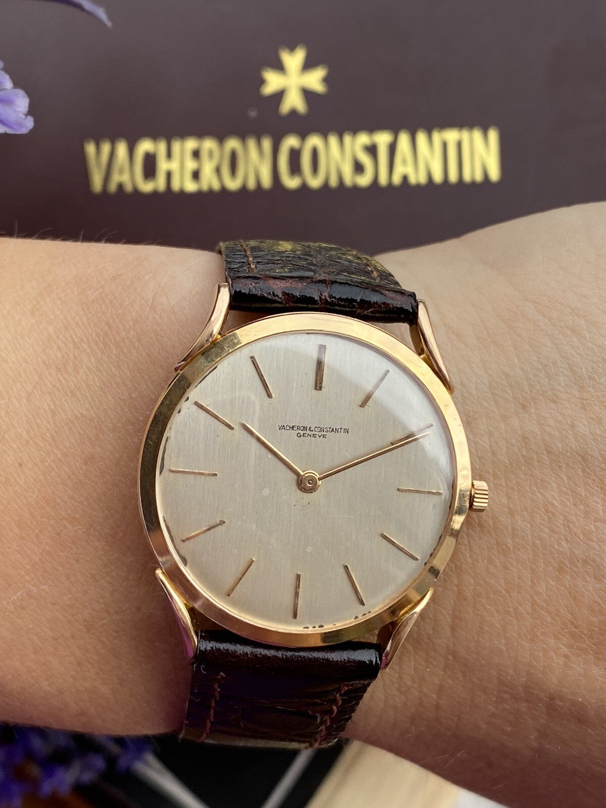 Vacheron Constantin Watch Manual Mens 31.5mm Slim Solid Rose Gold 18K Swiss Made