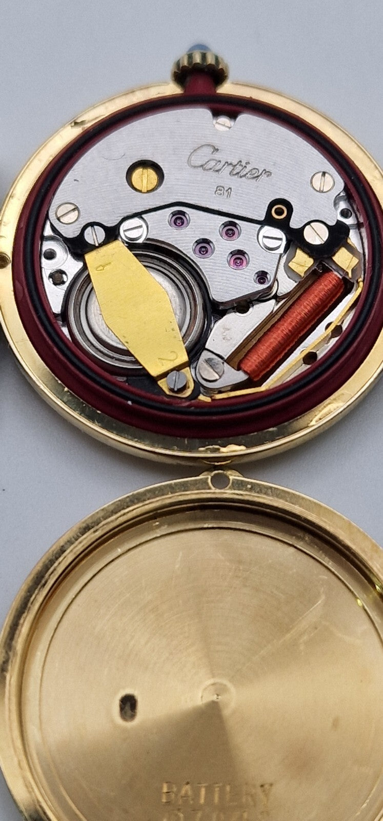 Must de Cartier Vendome 18ct Gold on Silver Lady’s Watch | Black Dial | Original Cartier Movement | New Black Leather Strap