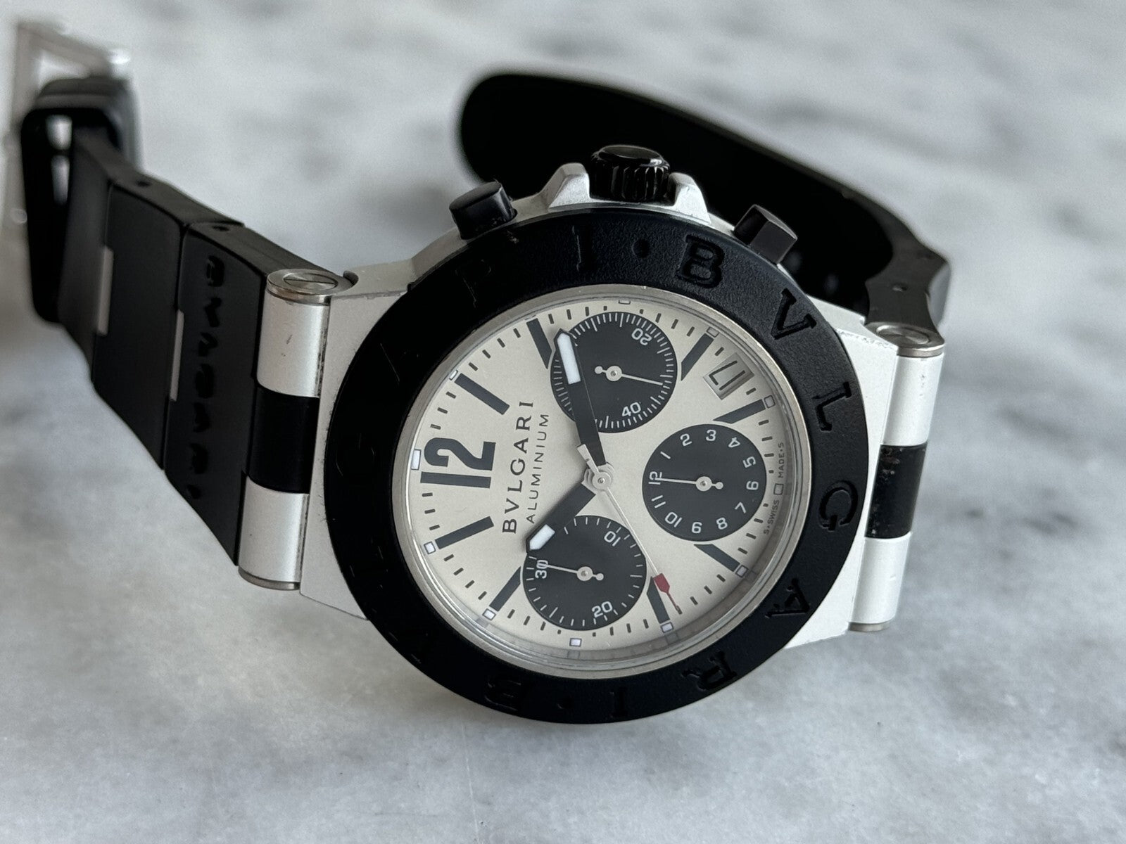 Bvlgari Diagono Aluminium Chronograph Automatic AC 38 CA Mens 38mm Swiss Made