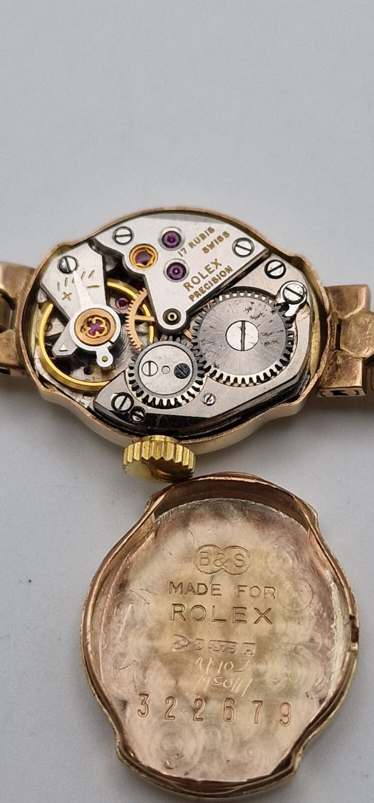 Rolex 9ct Gold Lady’s Vintage 1950’s Mechanical Watch | Precision | 17 Jewel Movement | Gold Bracelet