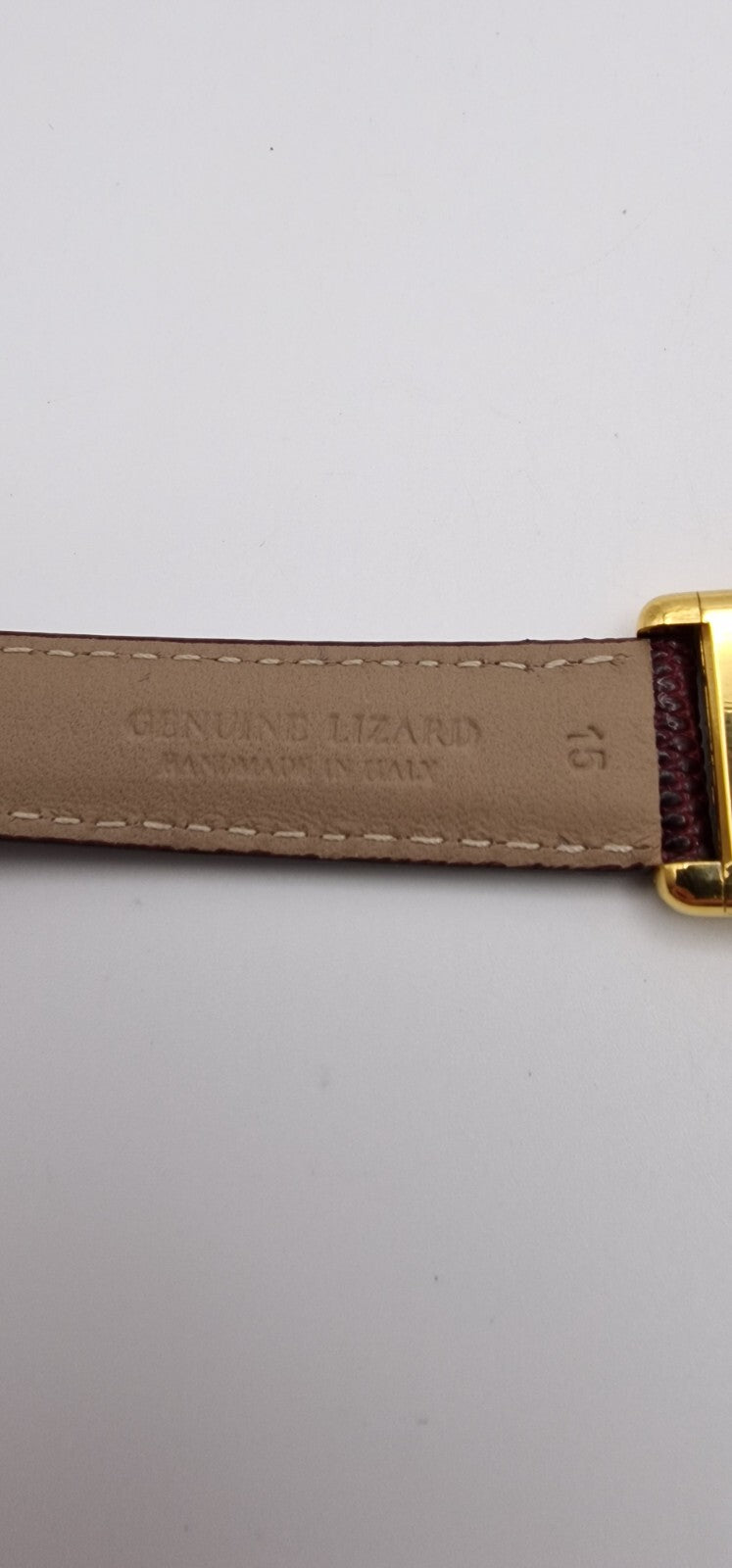 Vintage Cartier Tank Watch | 18ct Gold on Silver | Red Dial | Mechanical Hand-Wound | Ladies Luxury Timepiece | Burgundy Strap