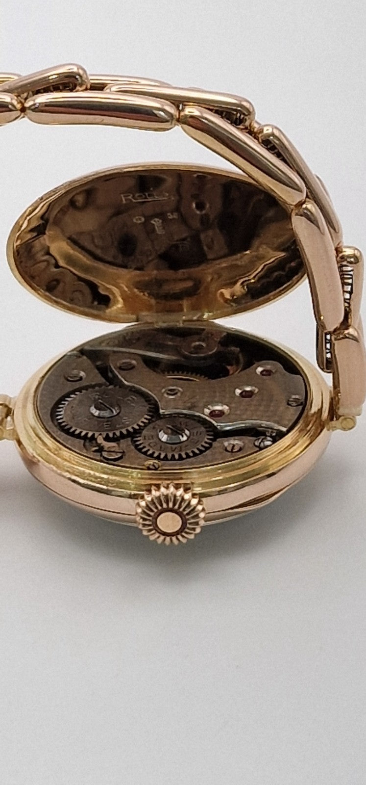 Vintage 1916 Rolex Ladies 9ct Rose Gold Mechanical Watch – Original Stretch Bracelet, Hallmarked