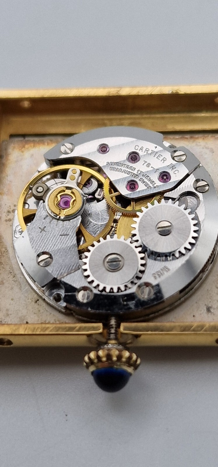 Must de Cartier Tank 18ct Gold on Silver Vintage Mid Size Mechanical Watch.