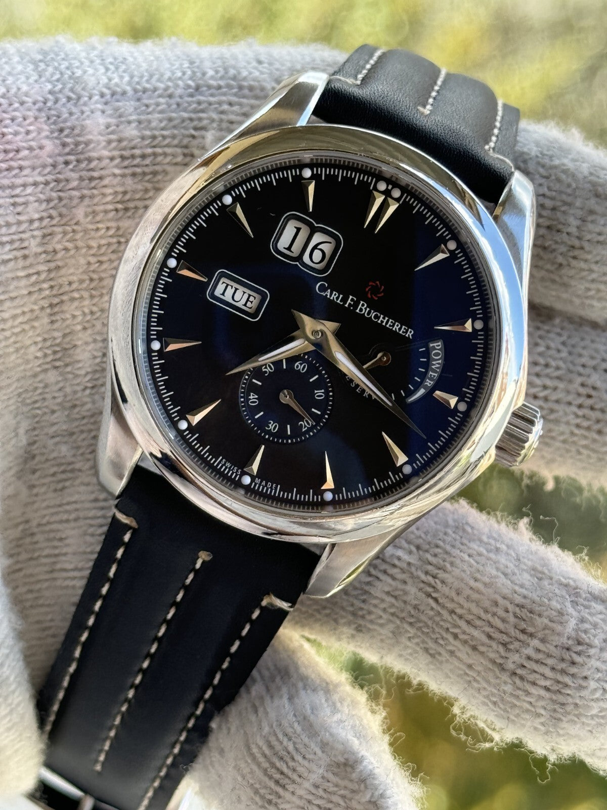 Carl F.Bucherer Manero Power Reserve Watch Automatic Mens 43.5mm Swiss Made