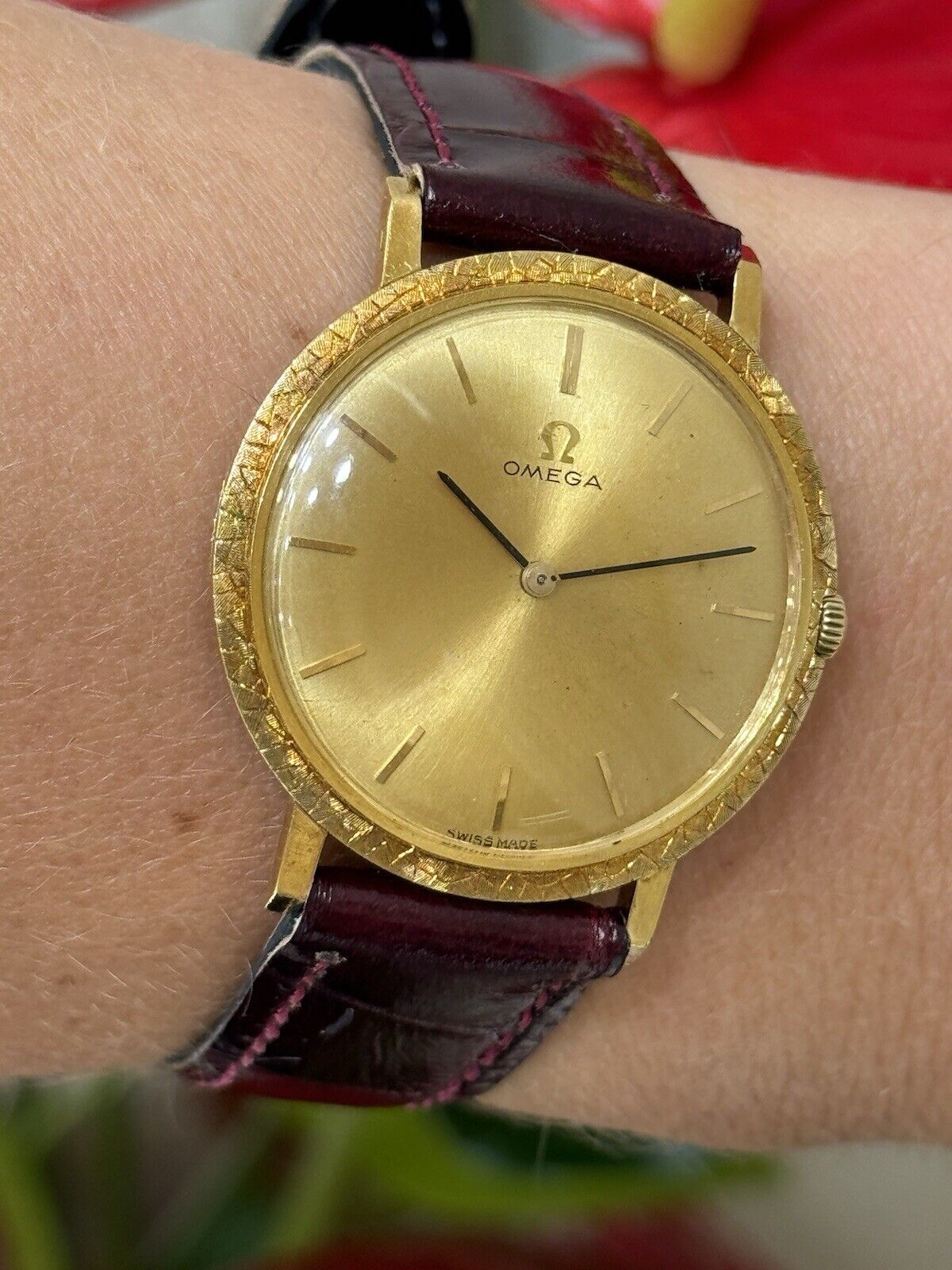 Omega Watch Manual Cal.620 Solid Gold 18K 750 Mens Swiss Made