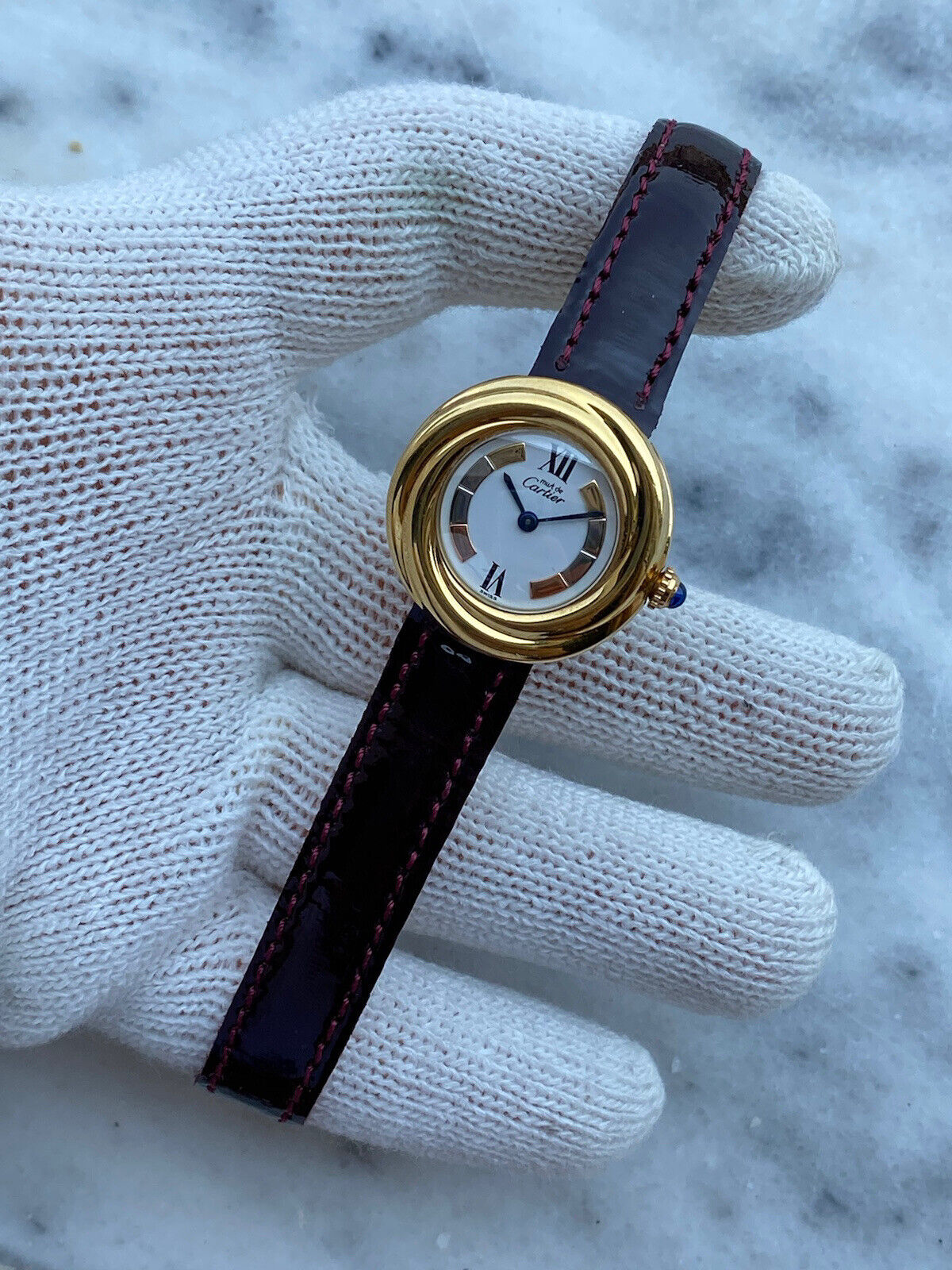 Vintage Cartier Must de Vermeil Trinity Watch | Ref. 2735 | Quartz | Swiss Made | Lady’s Watch | 27mm | Argent 925 | Original Buckle