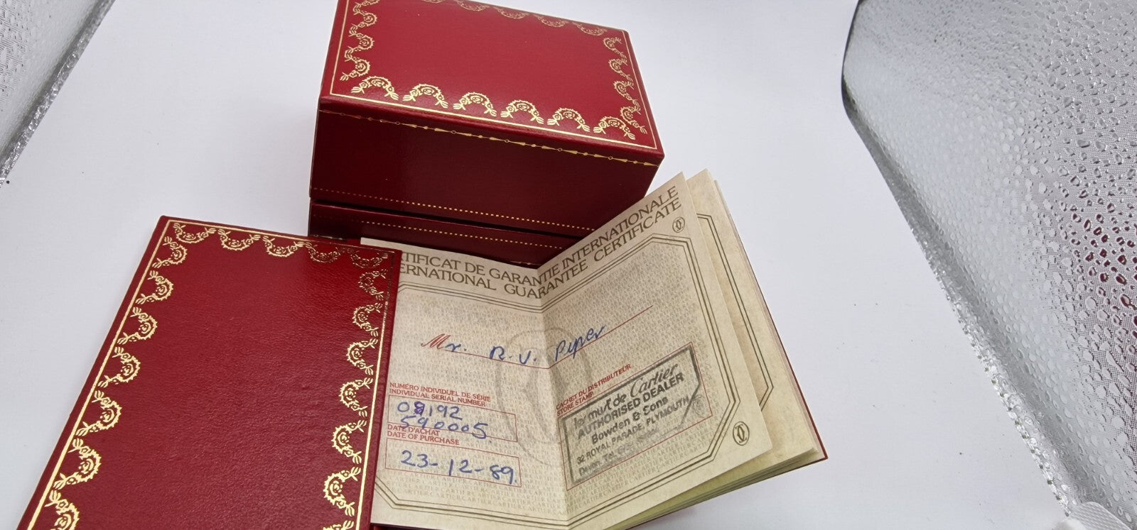 Mid Size 18K Gold on Sterling Silver Must de Cartier Tank Watch | Black Leather Strap | 1989 Vintage Box & Papers