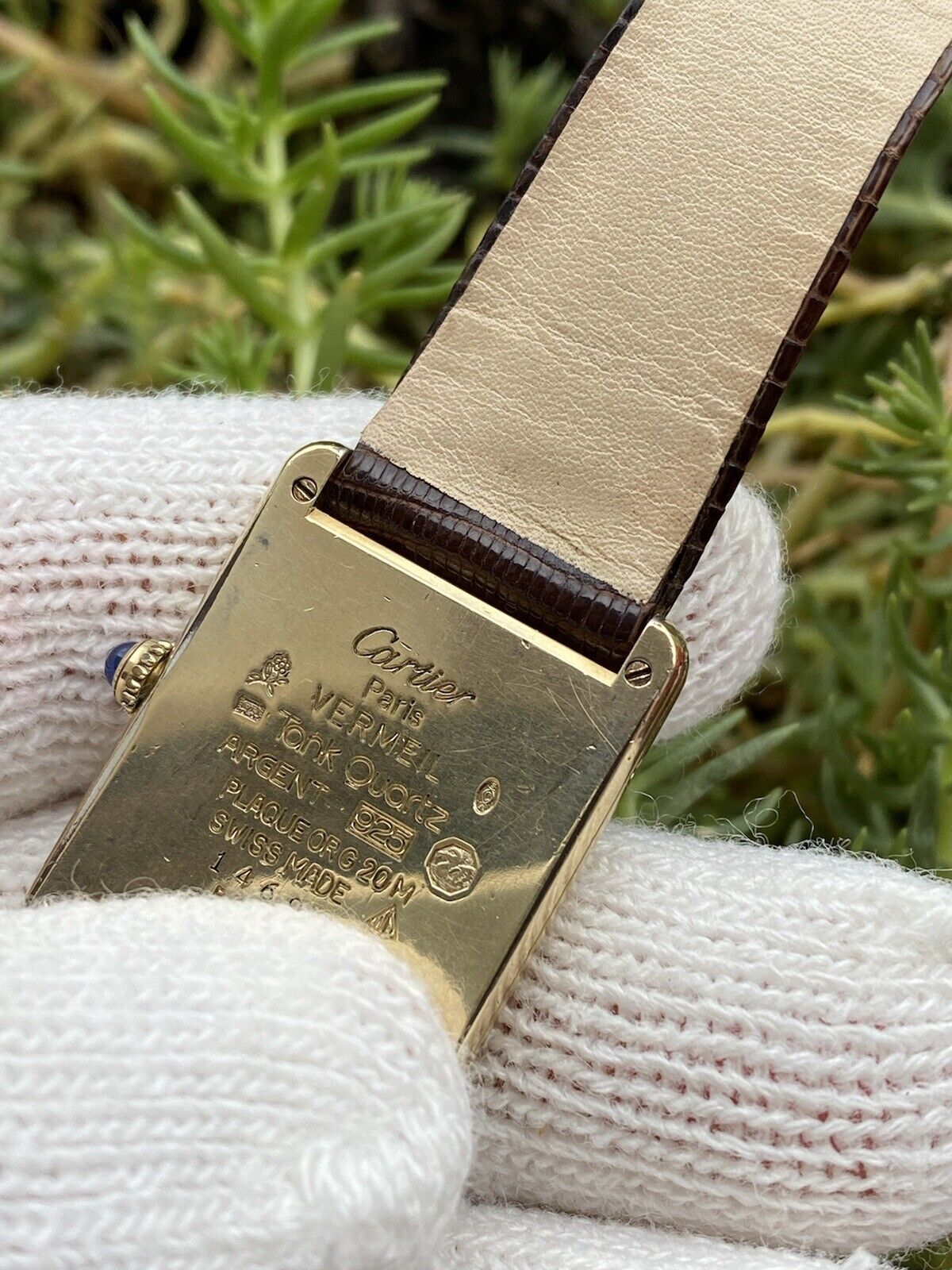 Cartier Tank Vermeil Quartz Argent 925 Midsize Tri Color 23.5x30.5mm Swiss Made