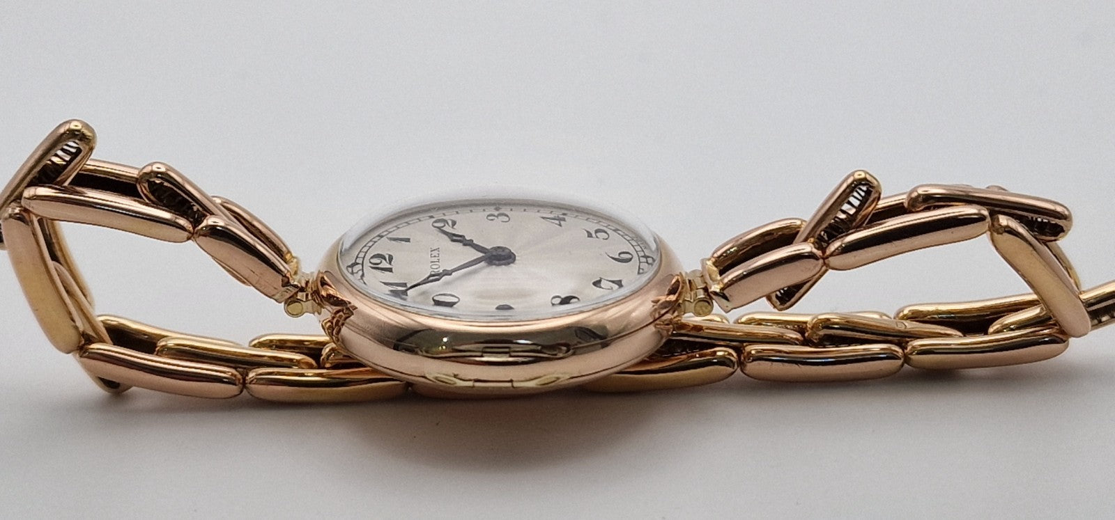 Vintage 1916 Rolex Ladies 9ct Rose Gold Mechanical Watch – Original Stretch Bracelet, Hallmarked