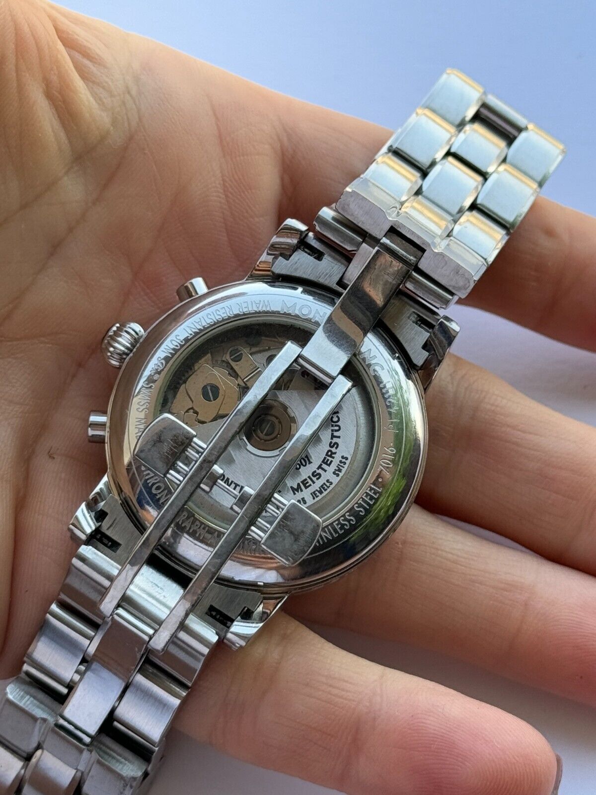 Montblanc Meisterstuck 7016 Watch Chronograph Day Date Automatic Mens 38mm Swiss