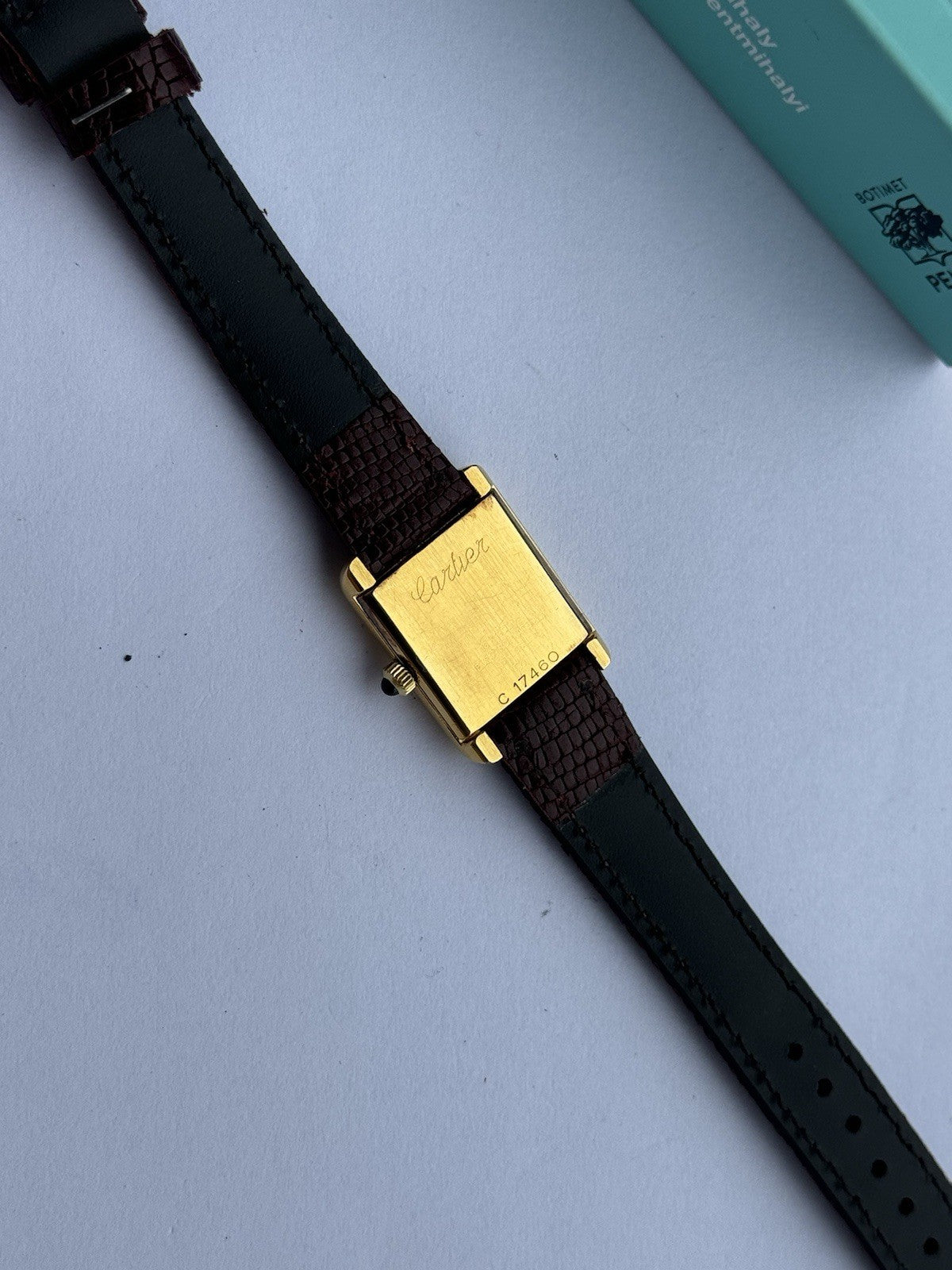 Cartier Tank Vermeil Manual Watch | Vintage Lady’s Swiss Made | Gold-Plated Stainless Steel | 24mm Case | New Leather Strap