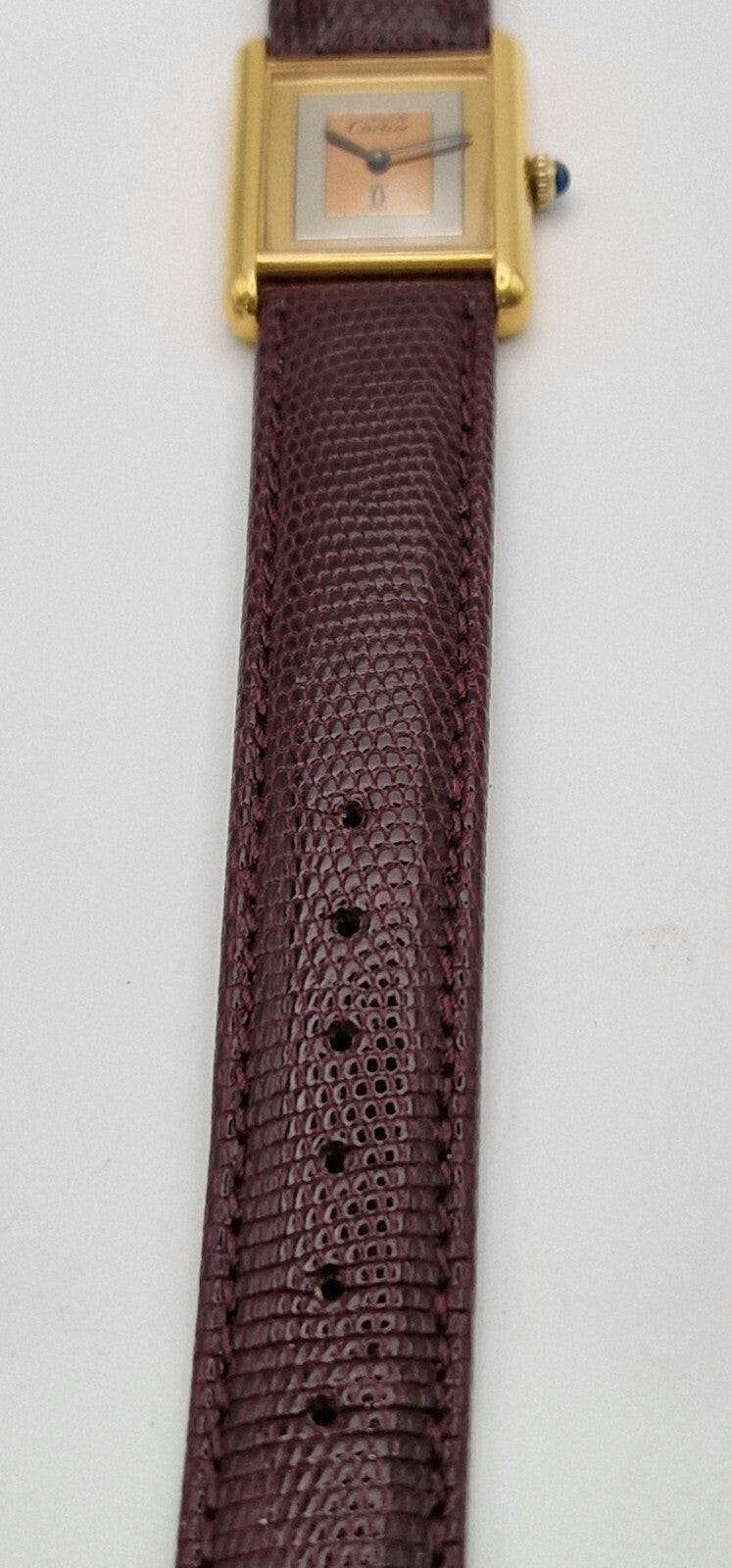 Must de Cartier Tank 18ct Gold on Silver Vintage Mid Size Mechanical Watch.