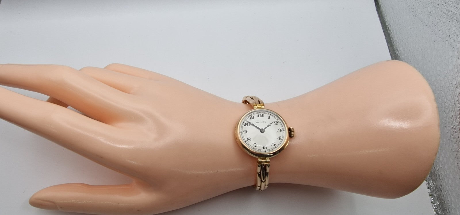 Vintage 1916 Rolex Ladies 9ct Rose Gold Mechanical Watch – Original Stretch Bracelet, Hallmarked