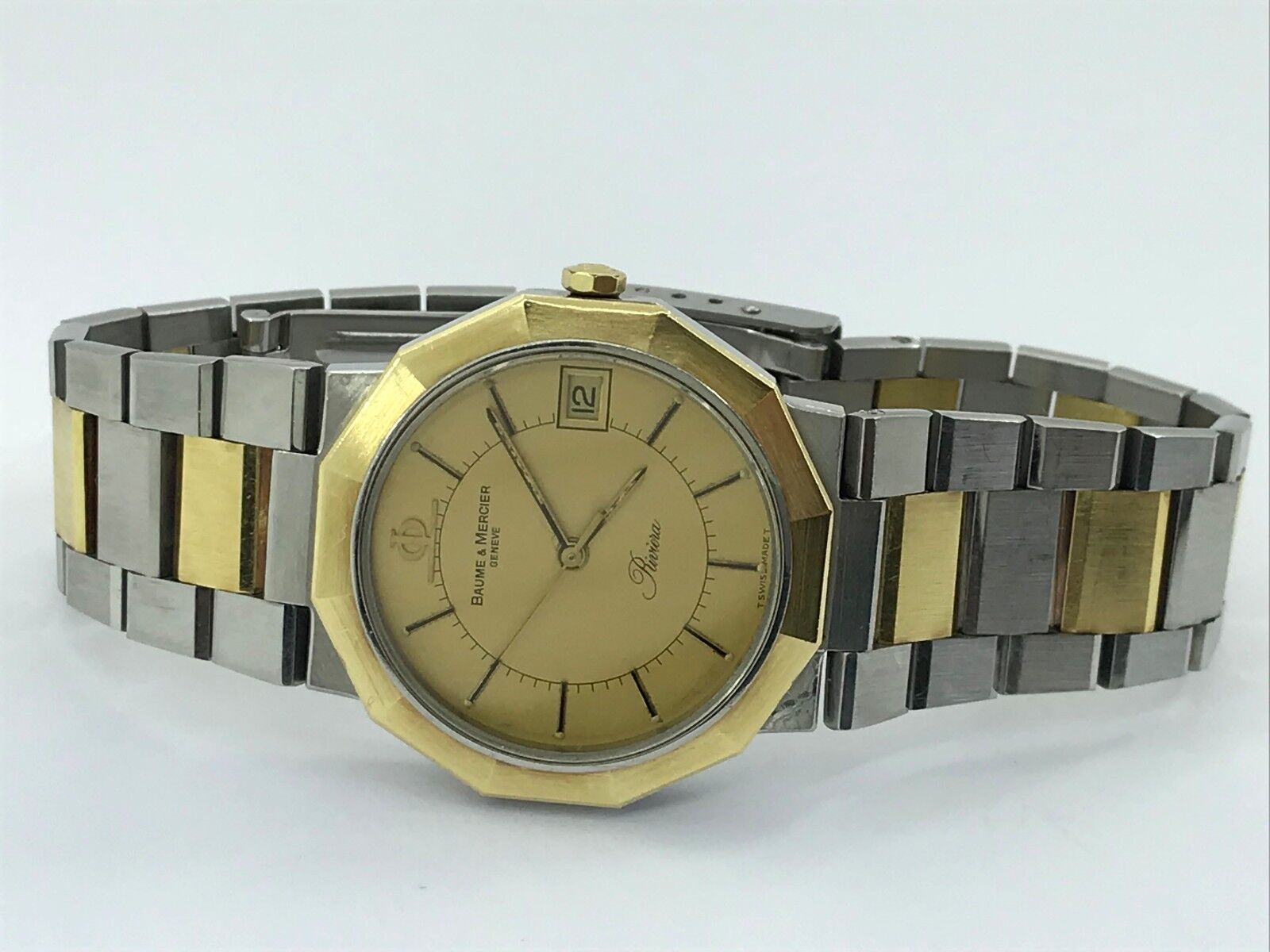 BAUME MERCIER WATCH RIVIERA A5333.018 QUARTZ GOLD18K&STEEL UNISEX 30mm SWISS