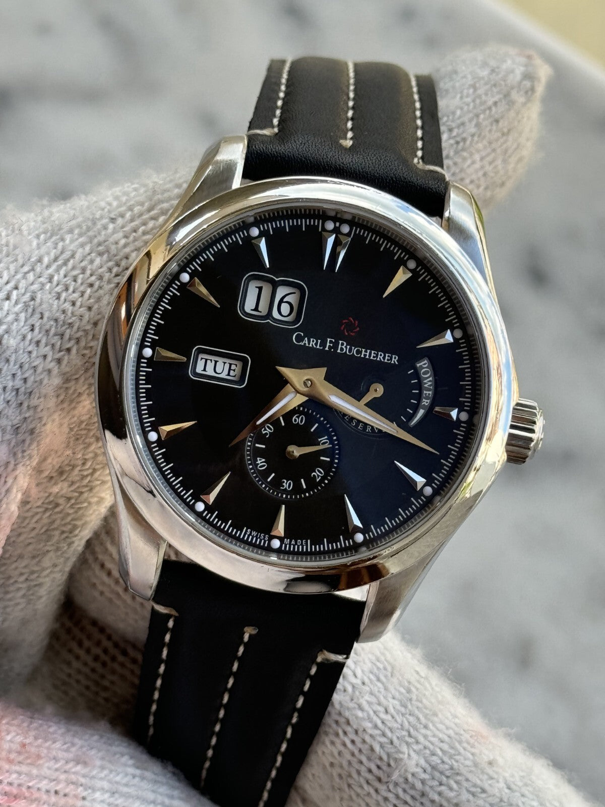 Carl F.Bucherer Manero Power Reserve Watch Automatic Mens 43.5mm Swiss Made