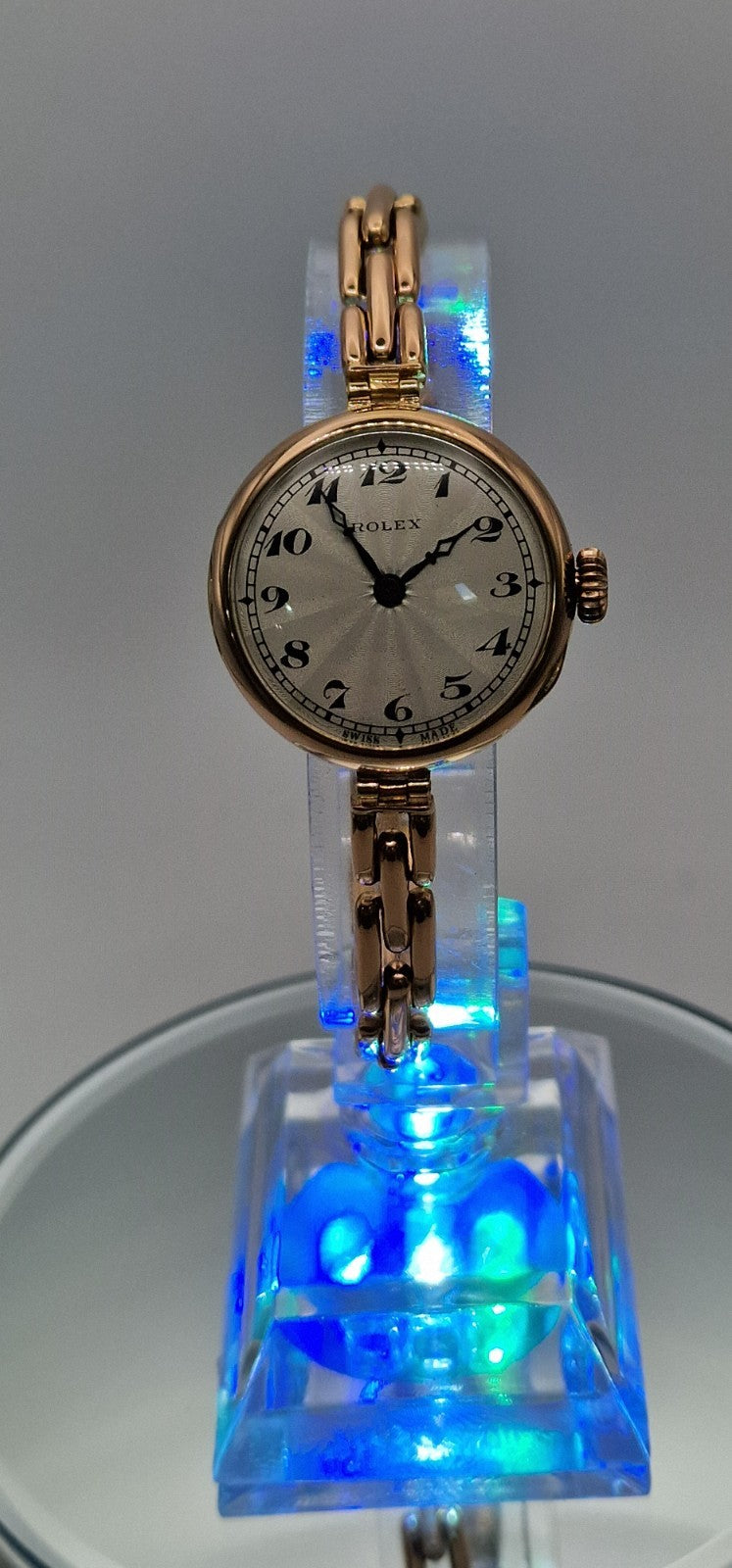 Vintage 1916 Rolex Ladies 9ct Rose Gold Mechanical Watch – Original Stretch Bracelet, Hallmarked