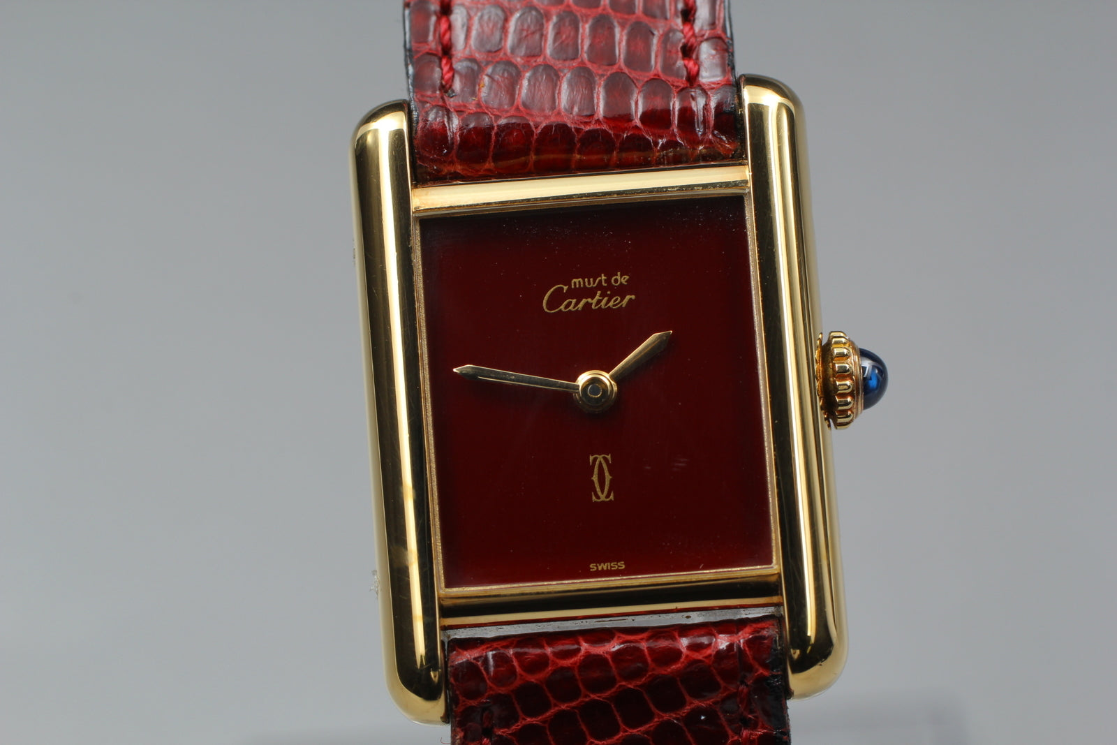 Cartier Tank Must Red Dial | Manual Wind Watch | Vintage Rare Beauty | Full Set with Box & Papers | 23mm x 30mm