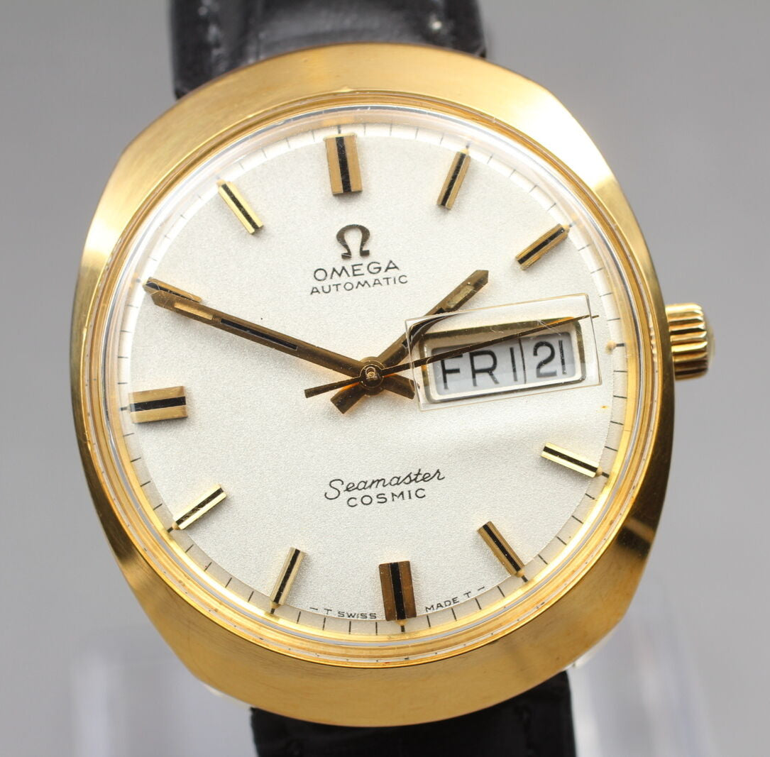 VTG Omega Seamaster Cosmic 166.035 Tool 107 AT Day/Date Gold Plated Men's– Exc+5