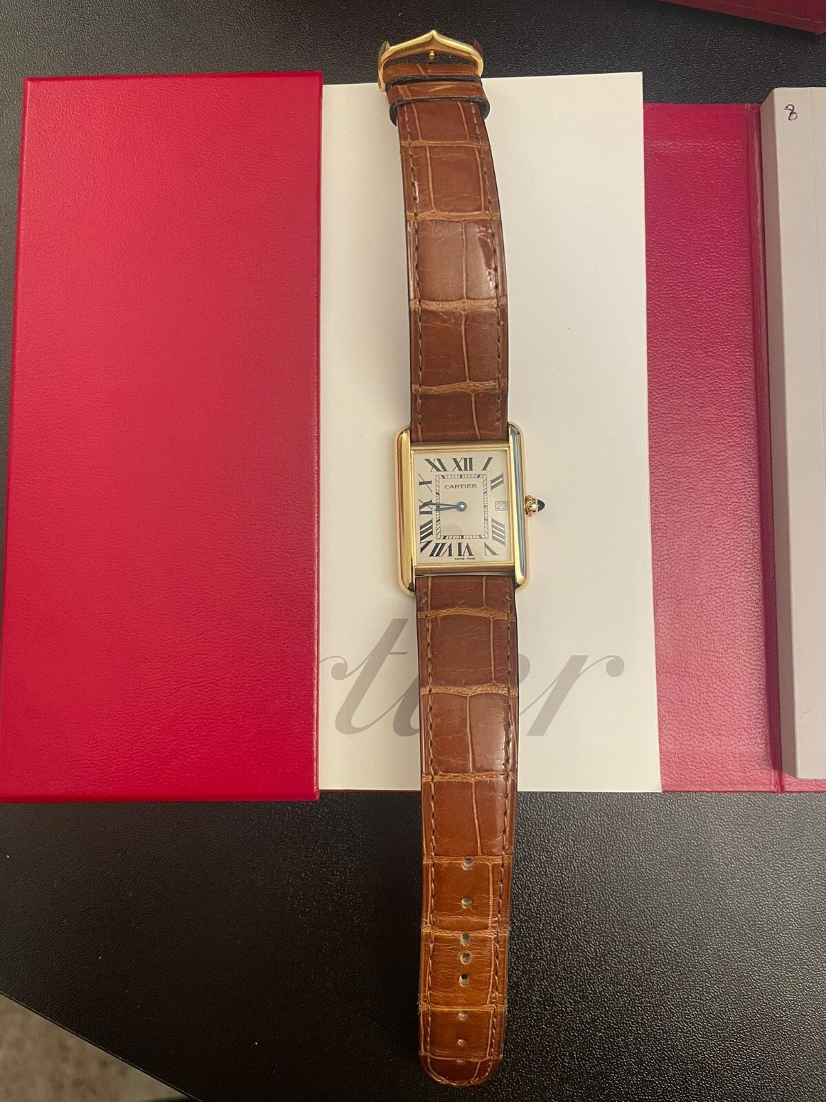 Cartier Tank Louis 2441 Full Set | Serviced by Cartier 2025 | Box, Papers, Bands Included