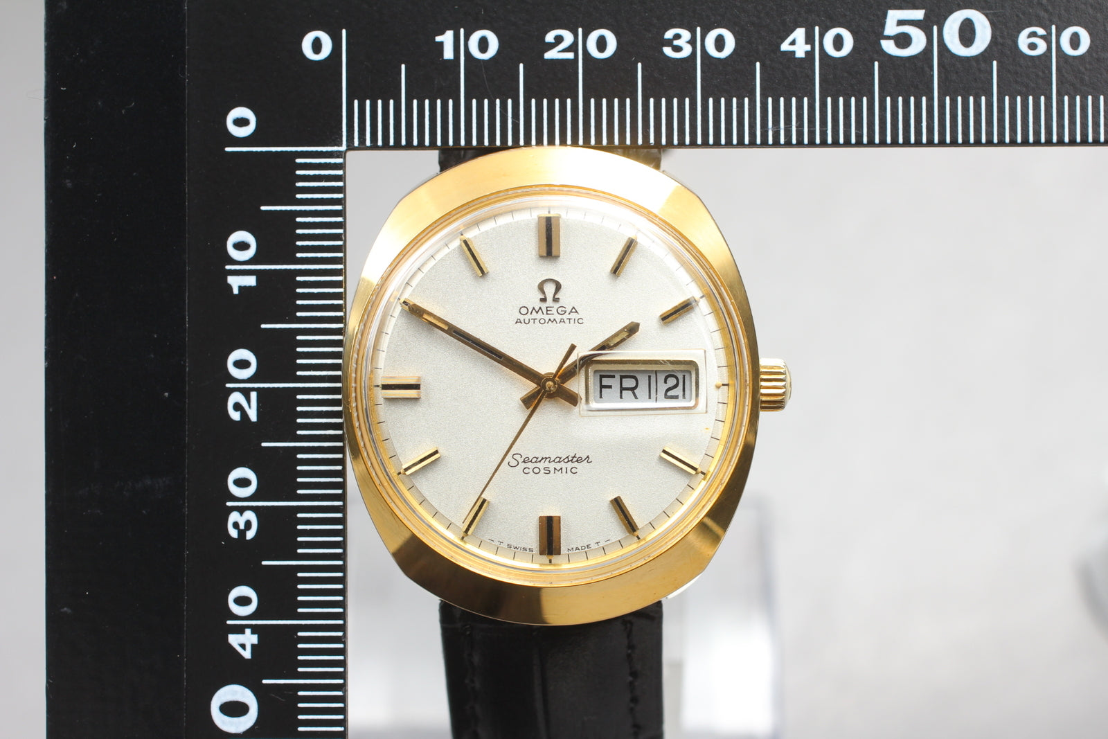 VTG Omega Seamaster Cosmic 166.035 Tool 107 AT Day/Date Gold Plated Men's– Exc+5