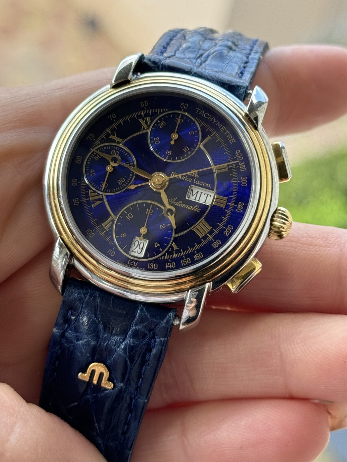 Maurice Lacroix Masterpiece Chronograph Automatic Blue Dial Mens 38mm 67413