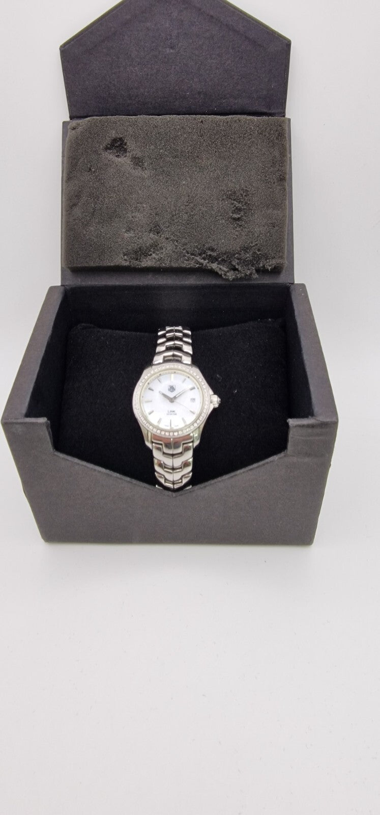 Tag Heuer Link 200 Meters Lady's Bracelet Watch with Diamond Bezel in Tag Box.