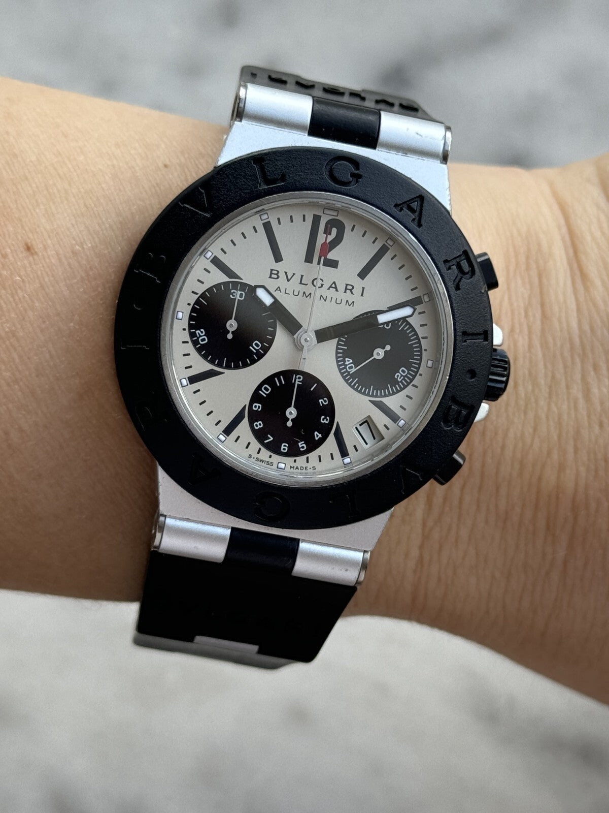 Bvlgari Diagono Aluminium Chronograph Automatic AC 38 CA Mens 38mm Swiss Made