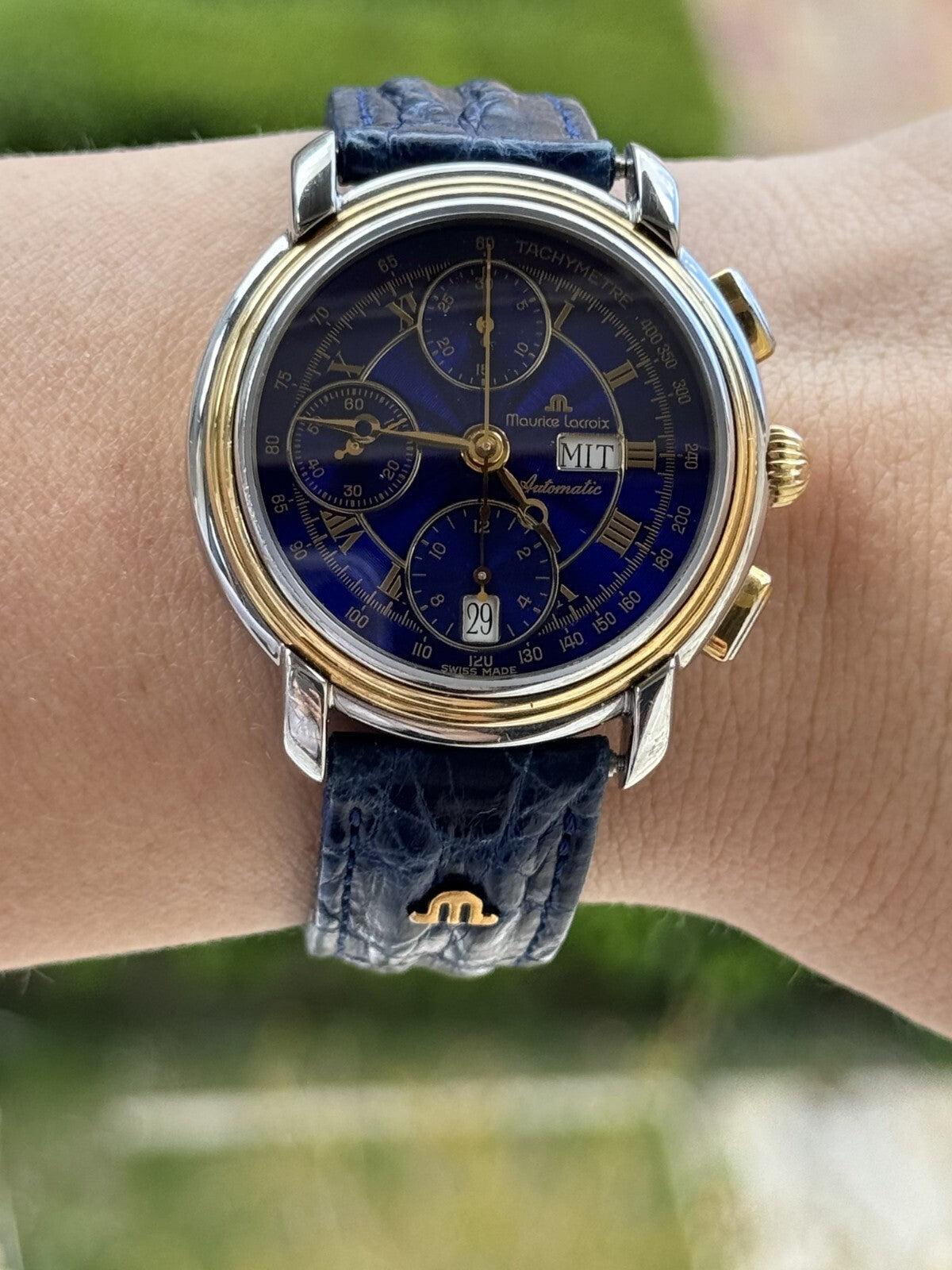 Maurice Lacroix Masterpiece Chronograph Automatic Blue Dial Mens 38mm 67413