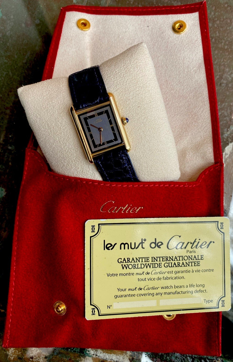 Cartier Tank LM 24x31mm Quartz | Silver 925 & 18K Gold Plated | Ref. 590005 | Burgundy Strap