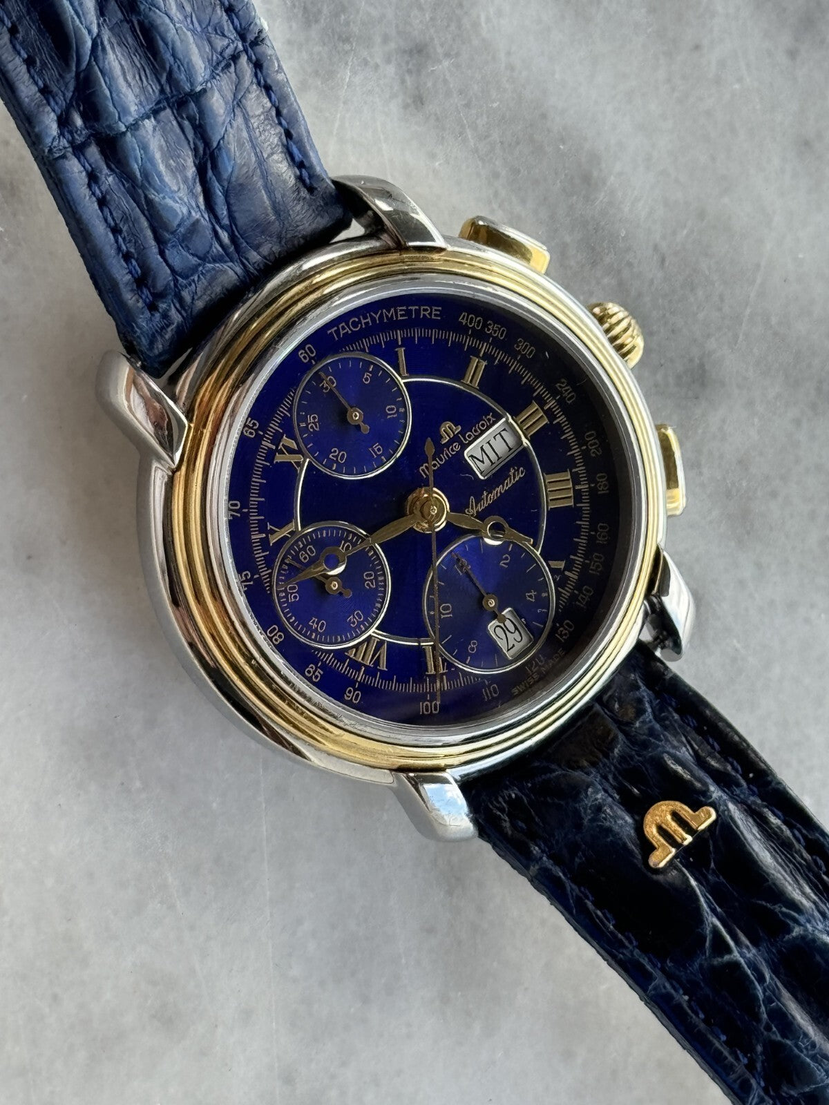 Maurice Lacroix Masterpiece Chronograph Automatic Blue Dial Mens 38mm 67413