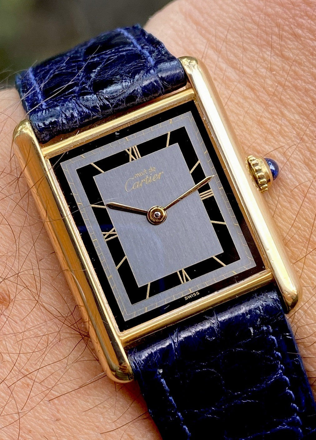 Cartier Tank LM 24x31mm Quartz | Silver 925 & 18K Gold Plated | Ref. 590005 | Burgundy Strap