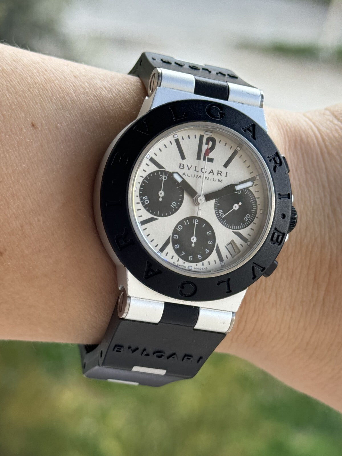 Bvlgari Diagono Aluminium Chronograph Automatic AC 38 CA Mens 38mm Swiss Made