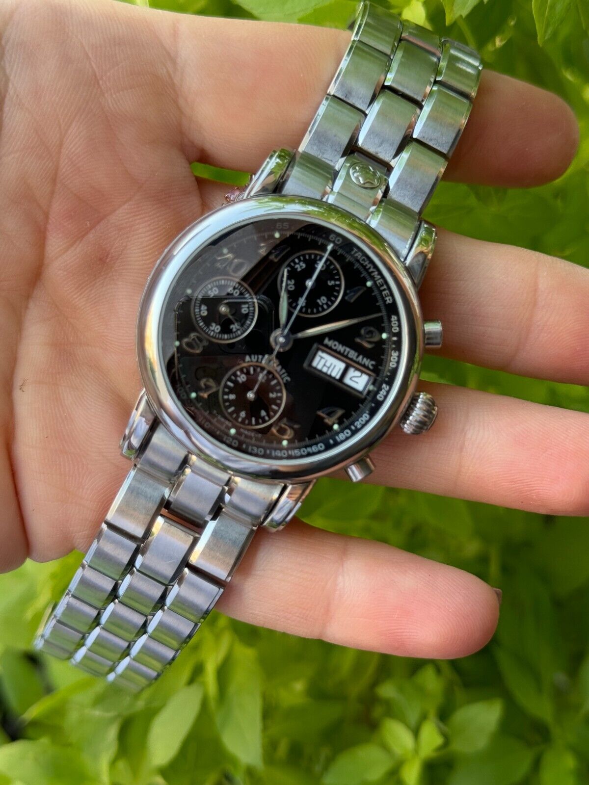 Montblanc Meisterstuck 7016 Watch Chronograph Day Date Automatic Mens 38mm Swiss