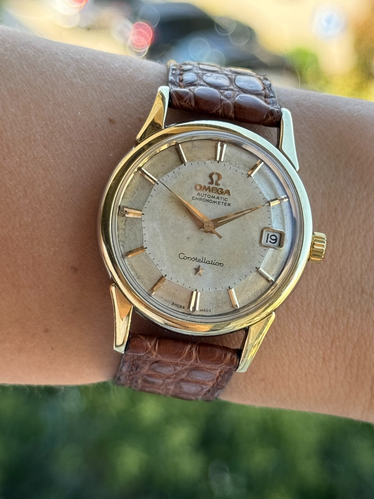 Omega Constellation Automatic Pie Pan Dial Gold & Steel Mens 34mm Swiss Made