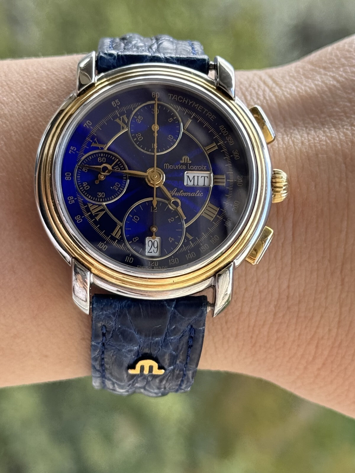 Maurice Lacroix Masterpiece Chronograph Automatic Blue Dial Mens 38mm 67413