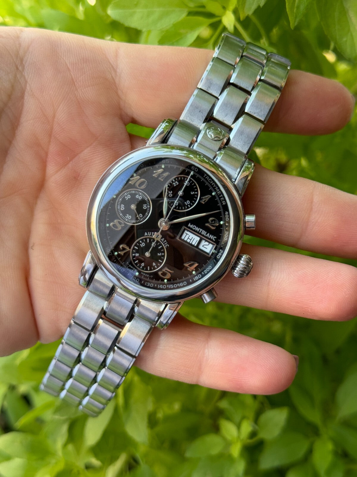 Montblanc Meisterstuck 7016 Watch Chronograph Day Date Automatic Mens 38mm Swiss