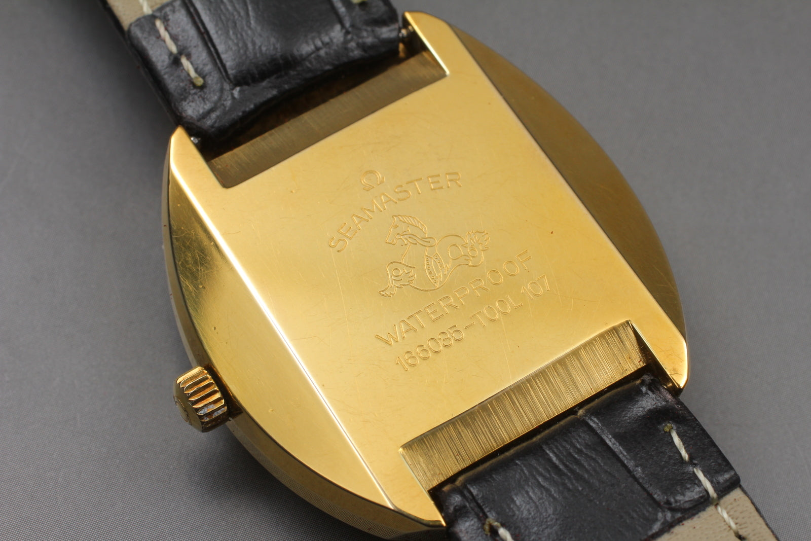 VTG Omega Seamaster Cosmic 166.035 Tool 107 AT Day/Date Gold Plated Men's– Exc+5