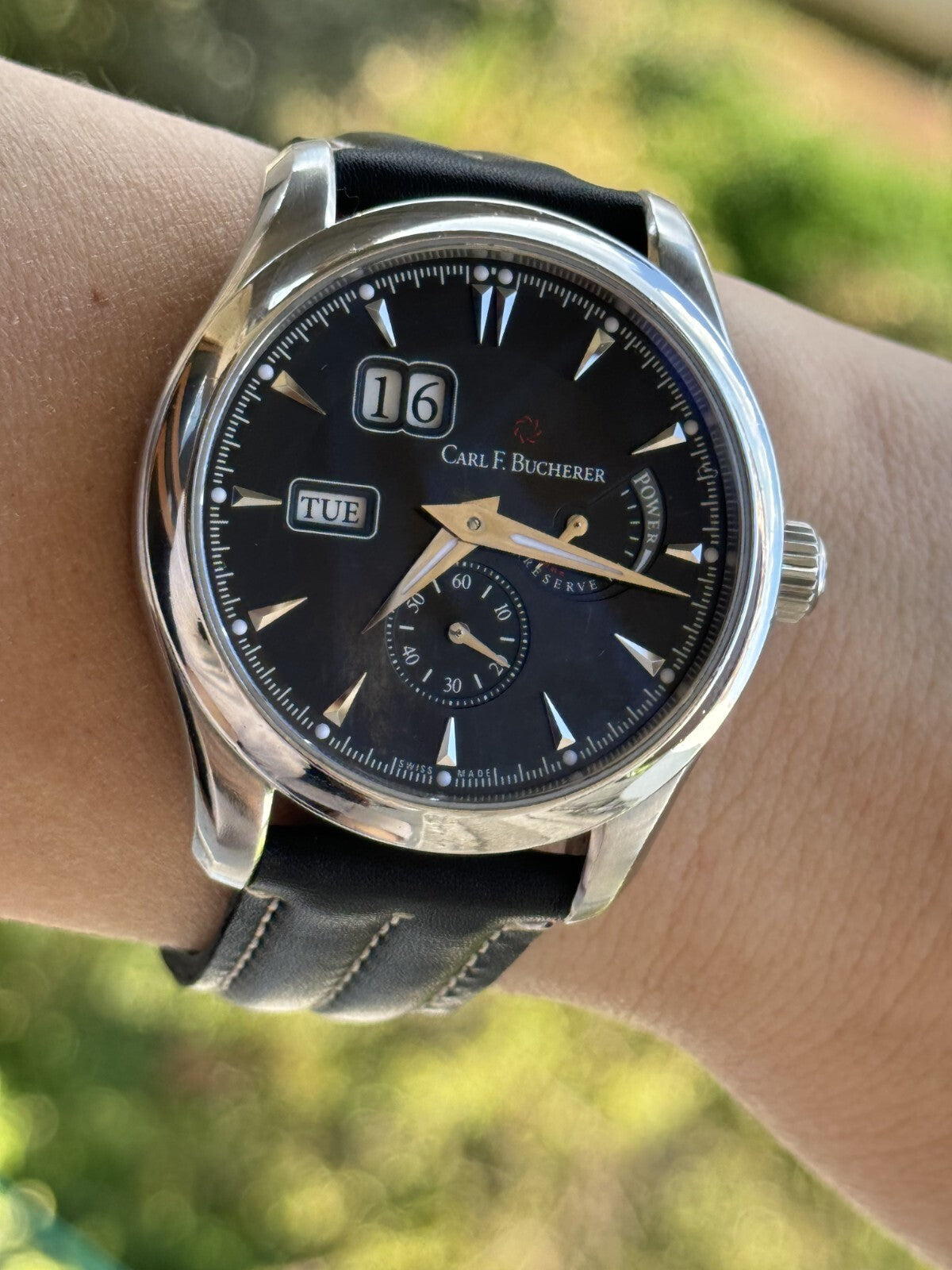 Carl F.Bucherer Manero Power Reserve Watch Automatic Mens 43.5mm Swiss Made