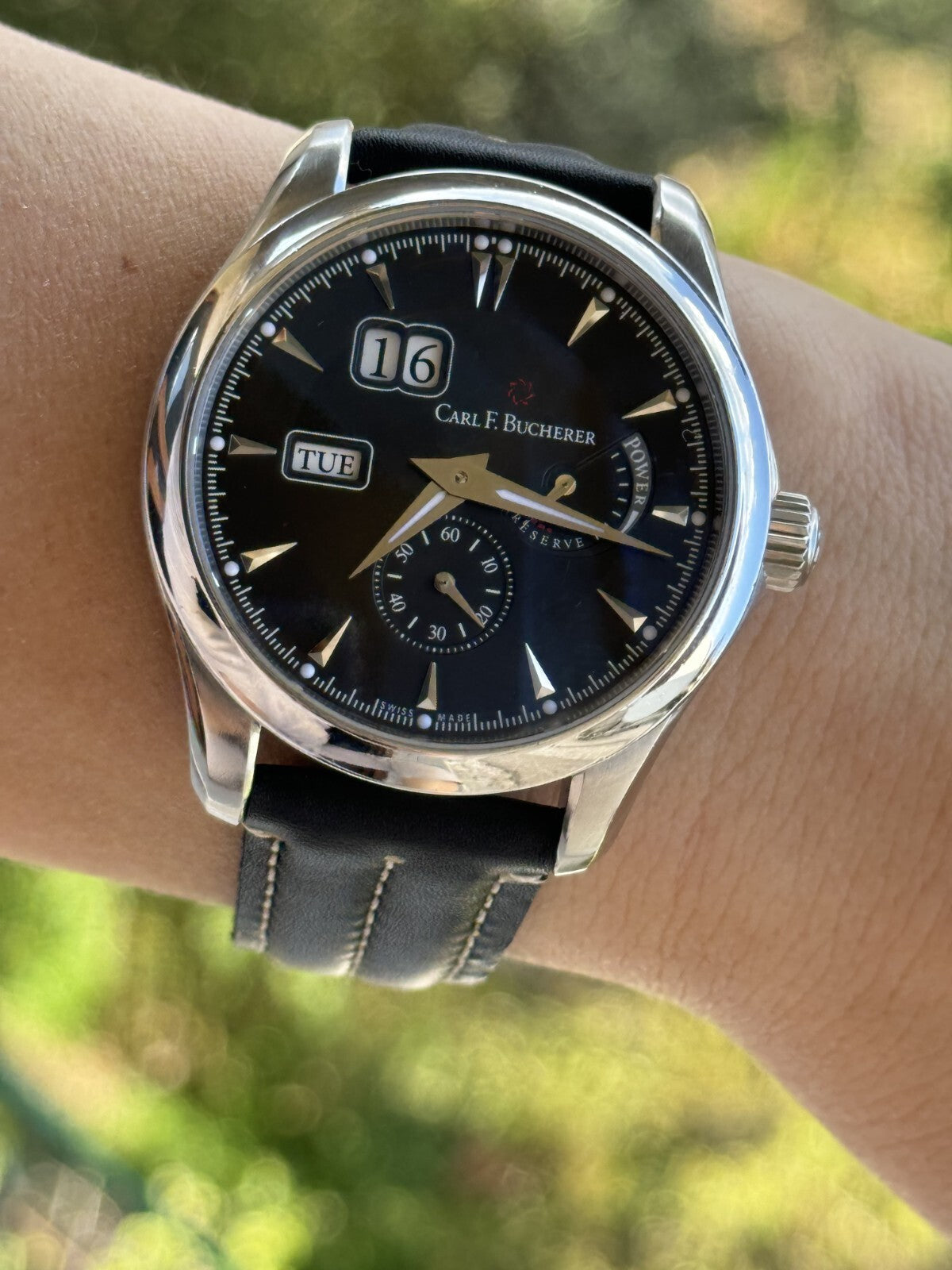 Carl F.Bucherer Manero Power Reserve Watch Automatic Mens 43.5mm Swiss Made