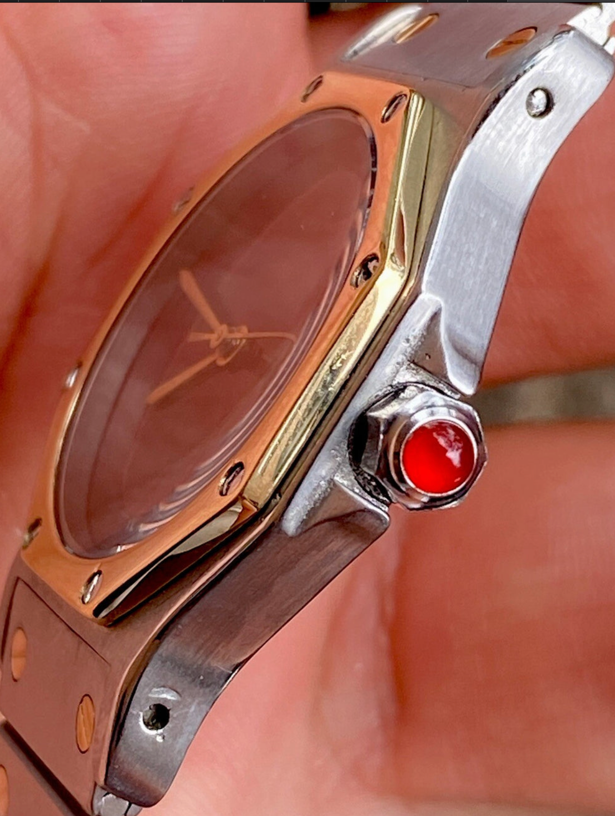 Vintage Cartier Santos Octagon Watch 29mm | Ref. 2966 | 18K & Steel | Auto Cal 2670 | Spiderweb Dial | Box | Men’s Luxury Watch