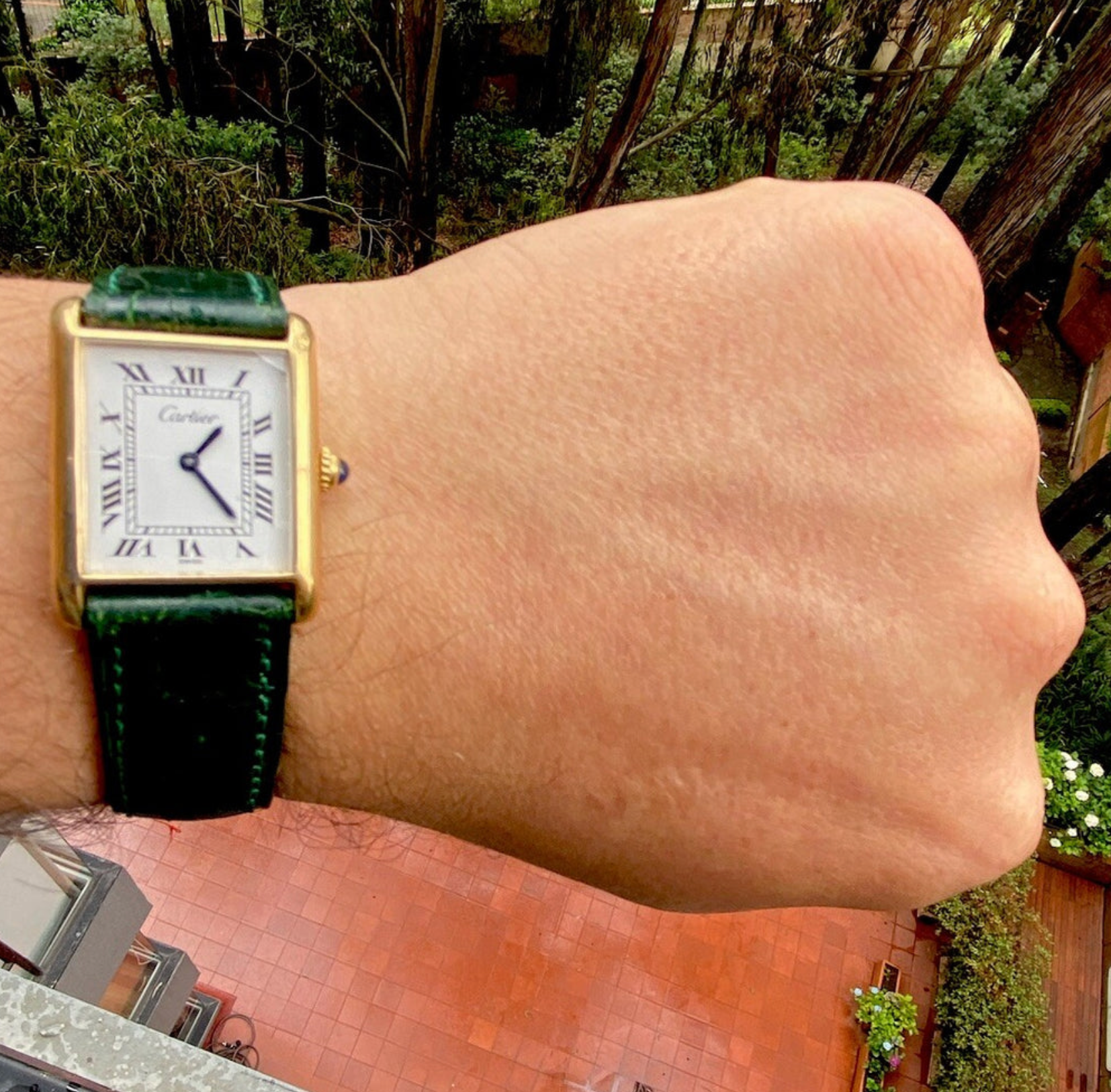 Vintage Cartier Tank Pre-Must LM Watch | 24x31mm | Manual Wind | 18K Gold Electroplated | Original Strap & Pouch | Men’s Classic