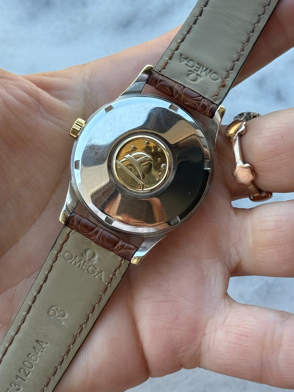 Omega Constellation Automatic Pie Pan Dial Gold & Steel Mens 34mm Swiss Made