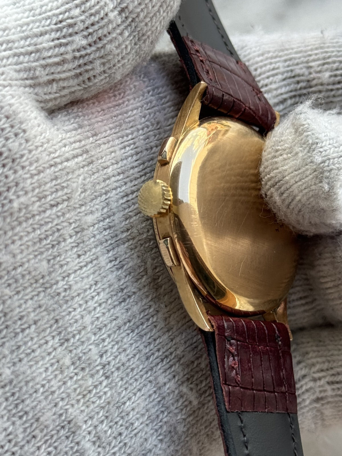 Vintage Zenith Chronograph Manual Cal.156 Solid Gold 18k Mens 37.5mm Swiss 19518