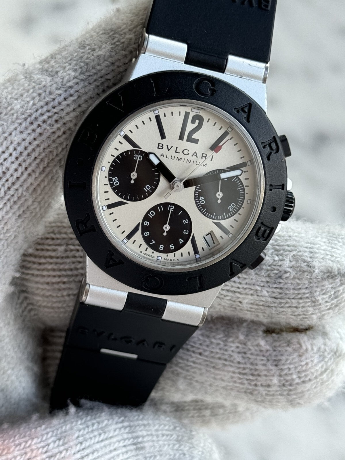 Bvlgari Diagono Aluminium Chronograph Automatic  AC 38 CA Mens 38mm Swiss Made