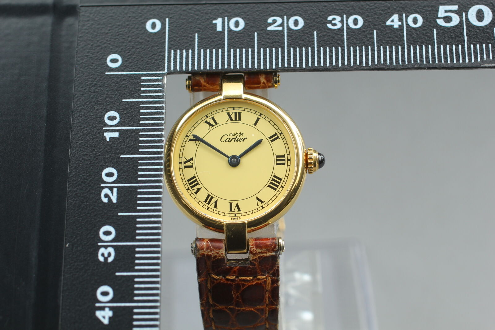 [Exc+5/Papers] CARTIER Must Vermeil 925 GP Case QZ 24MM Women's Watch-Swiss Made