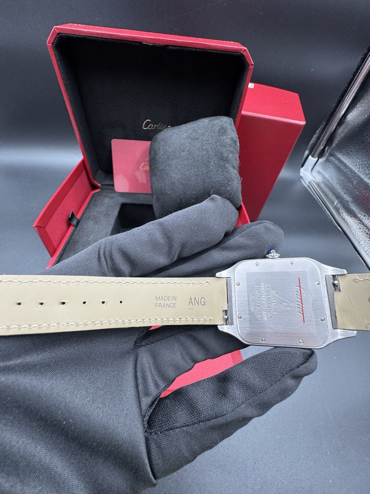 2020 Cartier Santos-Dumont XL Hand Wind Silver Dial Men Watch W2SA0017 Complete