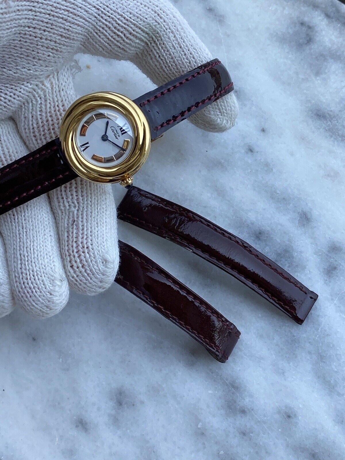 Vintage Cartier Must de Vermeil Trinity Watch | Ref. 2735 | Quartz | Swiss Made | Lady’s Watch | 27mm | Argent 925 | Original Buckle